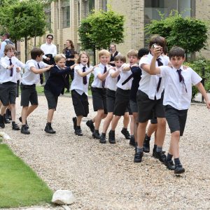 boys from a prep school in Hampshire playing a game