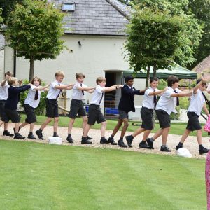 boys from a prep school in Hampshire walking in a line