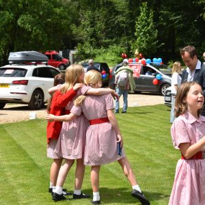 children taking pictures at their leavers party