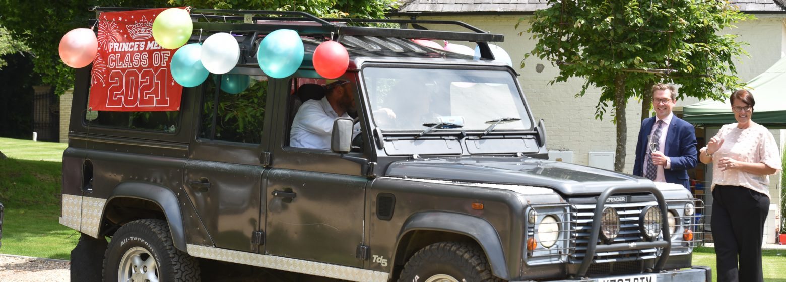 a party truck driving in