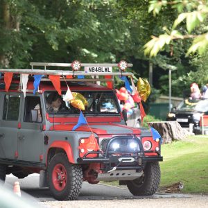 A party truck arriving at a leavers party